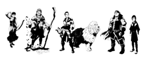 Personajes 6 210430 varios fondo trans BN red